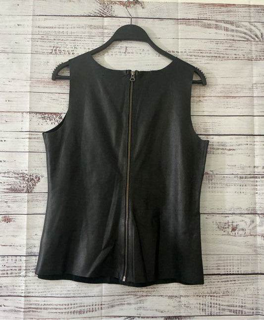 Women's Patterson J. Kincaid Black Sleeveless Leather Top Size M