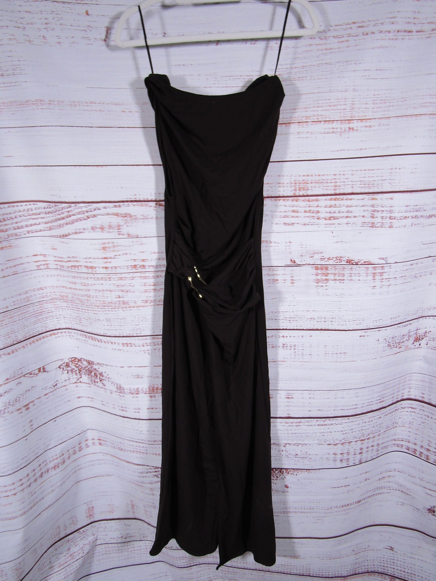 & Other Stories Women's Dark Brown Drape Clasp Dress Size XS