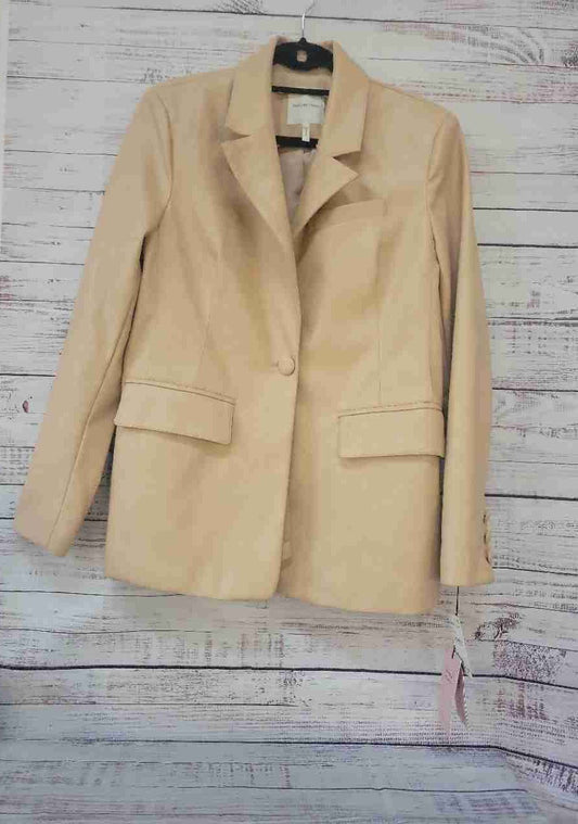 NWT Women's Avec Les Filles Tan/Beige Faux Leather Jacket Size L