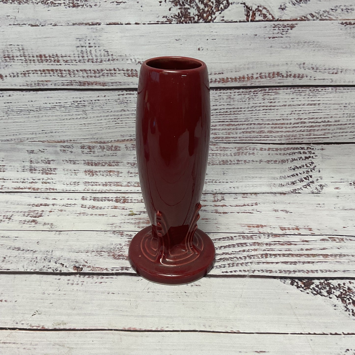 Vintage Fiestaware Cinnabar Burgundy Red Retired Bud Vase 6"