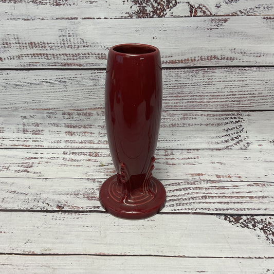 Vintage Fiestaware Cinnabar Burgundy Red Retired Bud Vase 6"