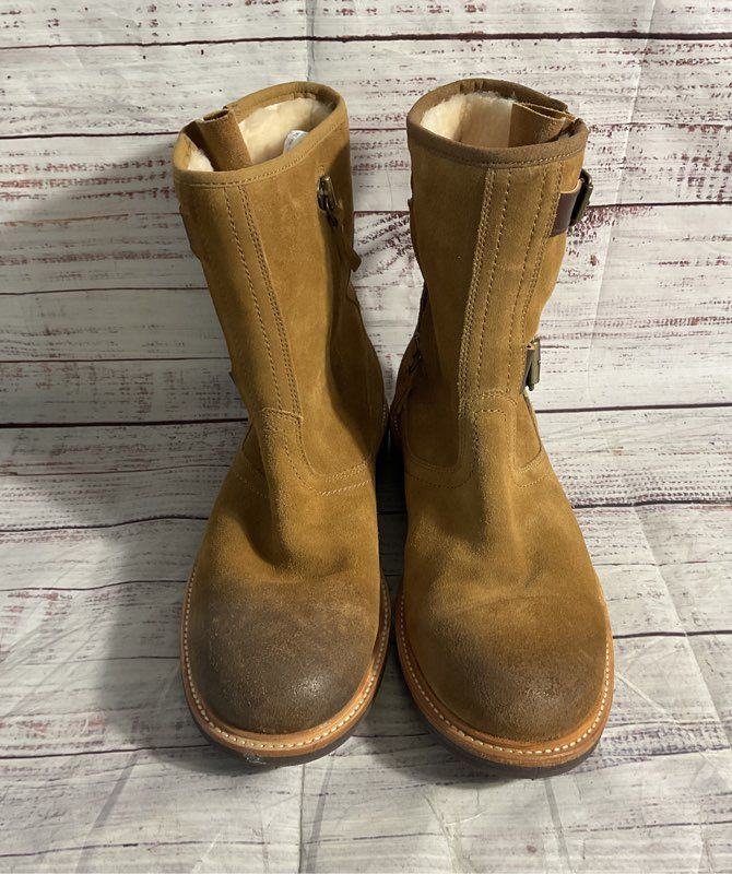 Men's Waterproof Leather Tall Boots With Fur UGG Jaren Casual Boots Size 9