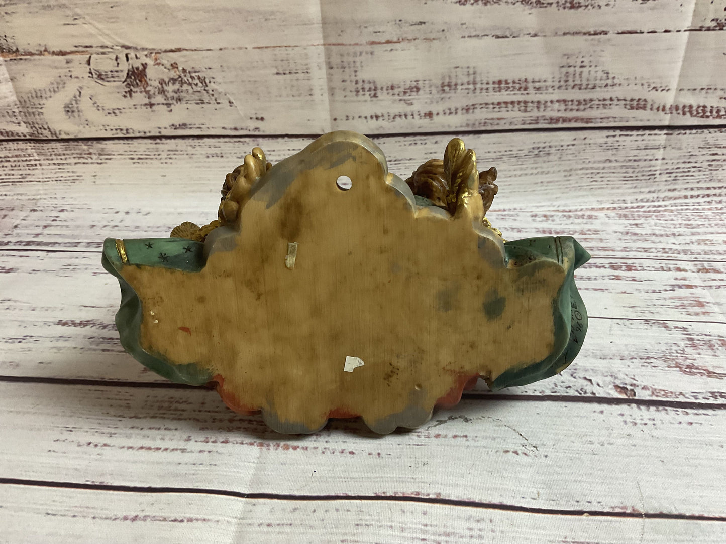 Vintage 2 Angels Flower Wall Sculpture by A. Luchessi '96