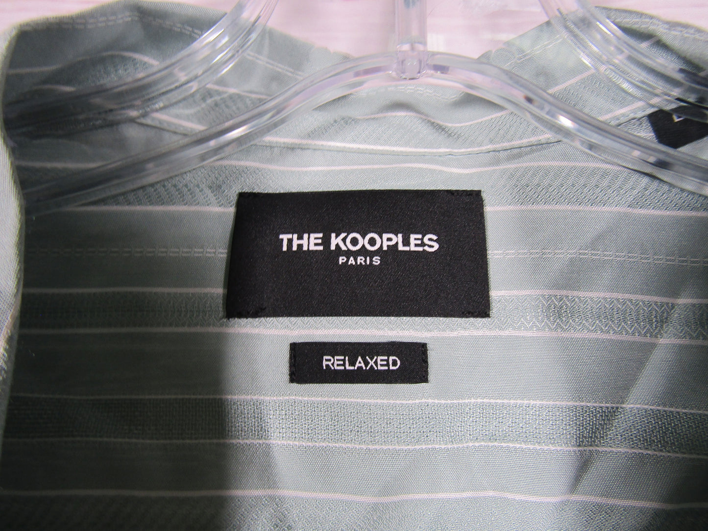 The Kooples Men's Mint Green Long Sleeve Pinstripe Shirt Size XL