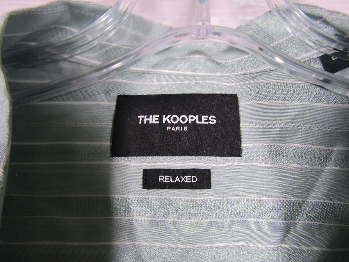 The Kooples Men's Mint Green Long Sleeve Pinstripe Shirt Size L