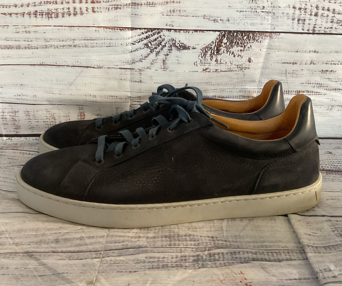 Magnanni Suede Cote Lo Low Top Sneakers Navy Blue 12