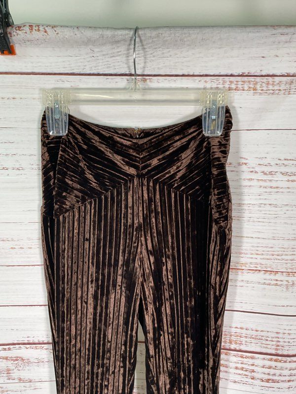 Michael Castello x Revolve Women's Dark Brown Velvet Corduroy Pants Size XS