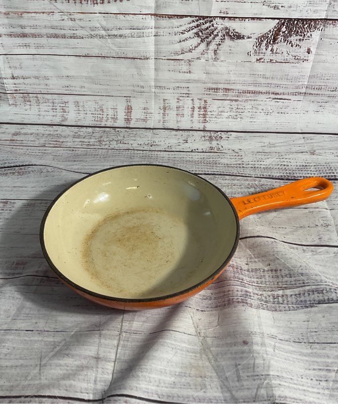 Vintage Le Creuset 6 1/2" Small Skillet Frying Pan Enameled Cast Iron Orange
