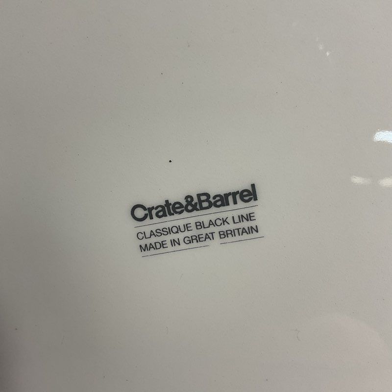 Crate & Barrel Classique Black Line 10" Ceramic Serving Bowl