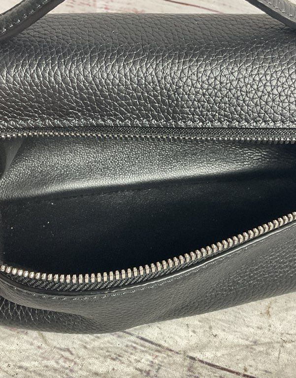 Loro Piana Leather Extra Pocket 19 Top Handle Bag Black Antique Silver