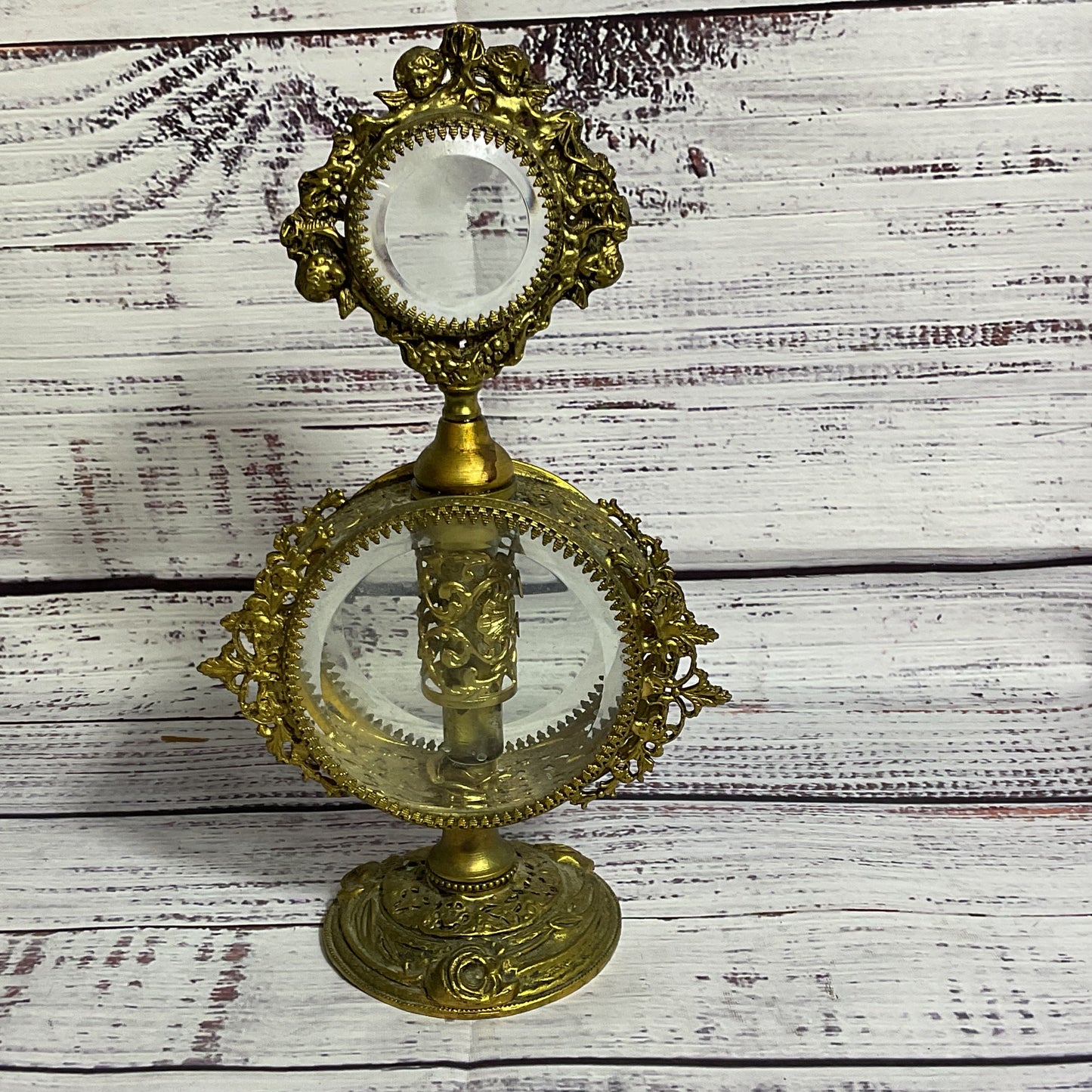 VTG./ANTIQUE MATSON?? Ormolu Filigree Perfume Bottle- 8"