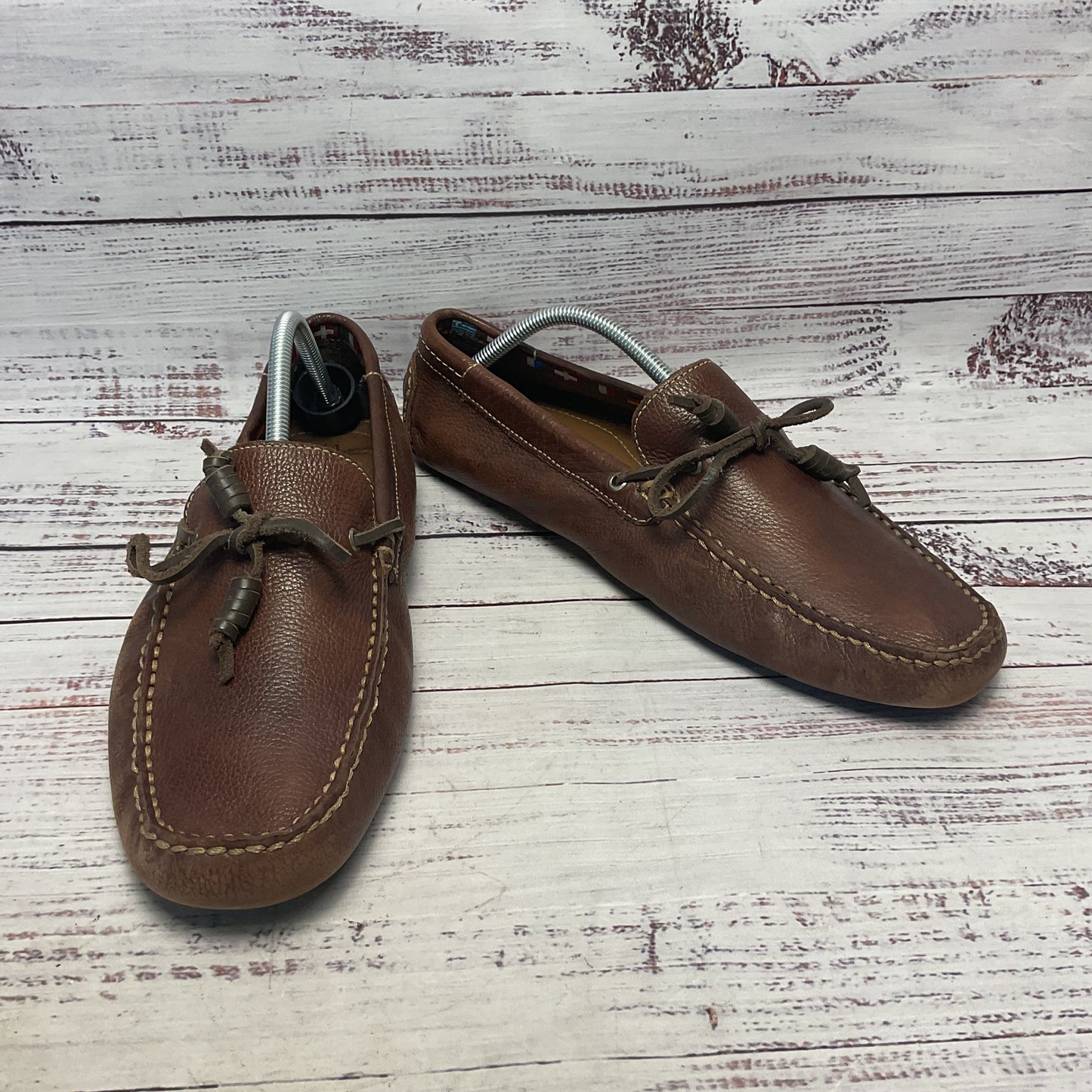 Paolo Sesto Brown Leather Slip On Loafer Casual Shoe Men Size 11