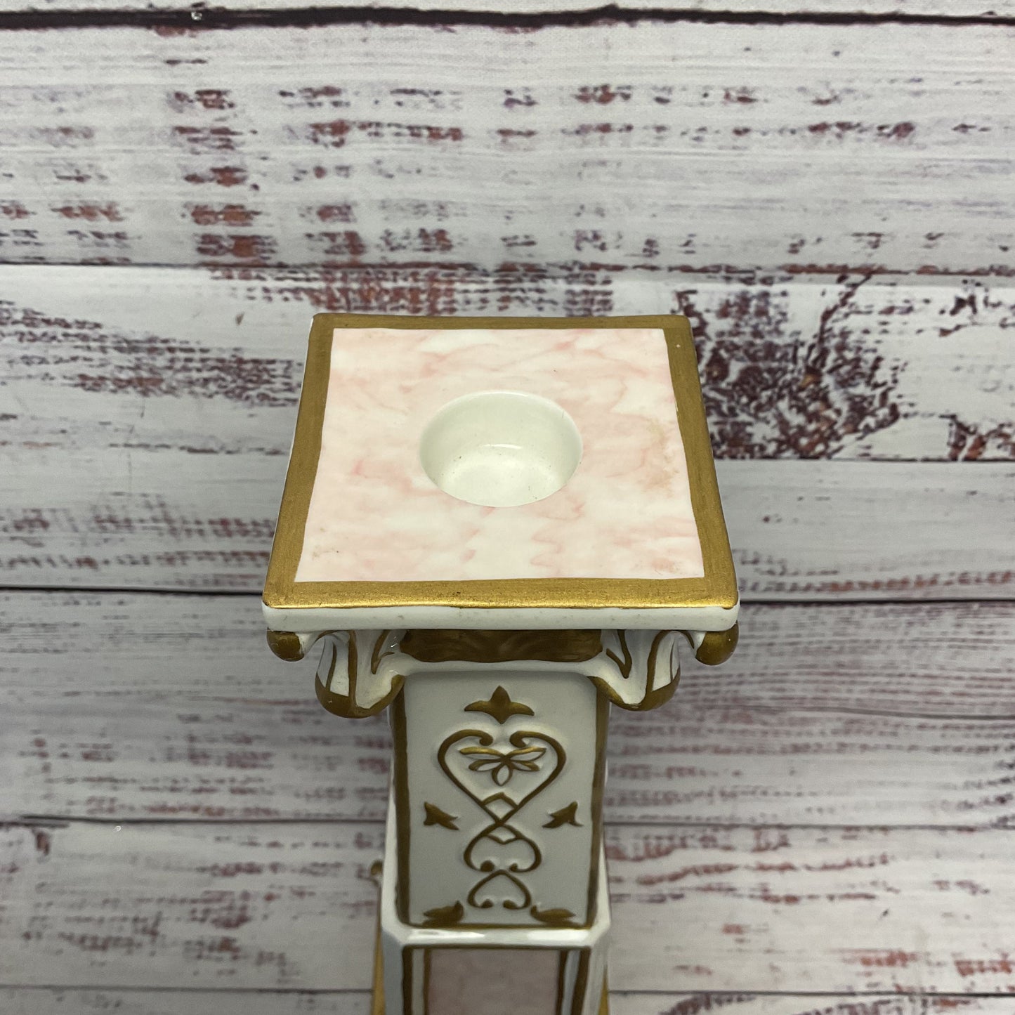 Villeroy & Boch Splendor Di Marmo Gilded Ceramic 9" Candle Stick Holder
