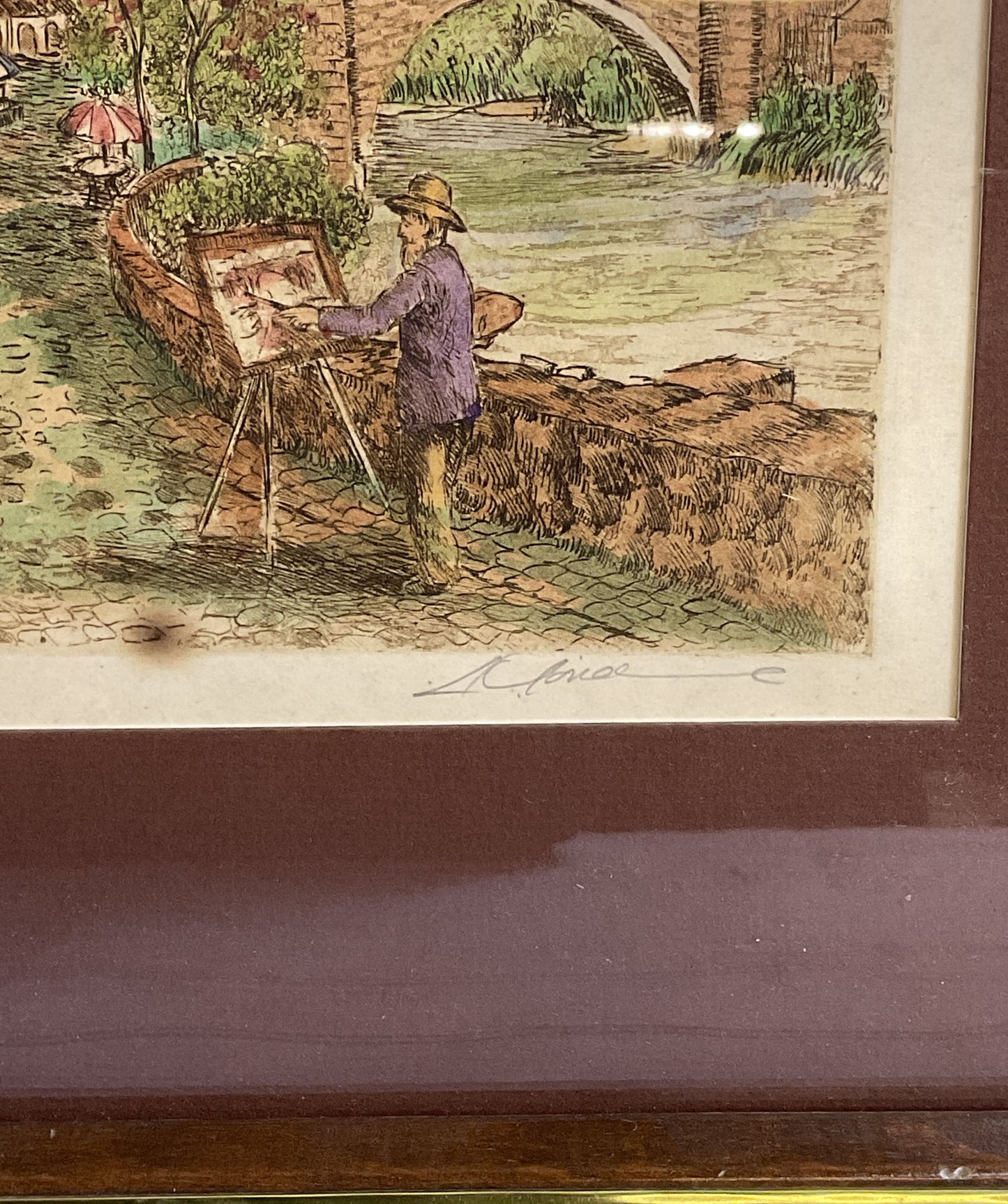 1980s Signed. Marianne L. Almasy Limited Series 45/295 Oil Painting Euro Painter