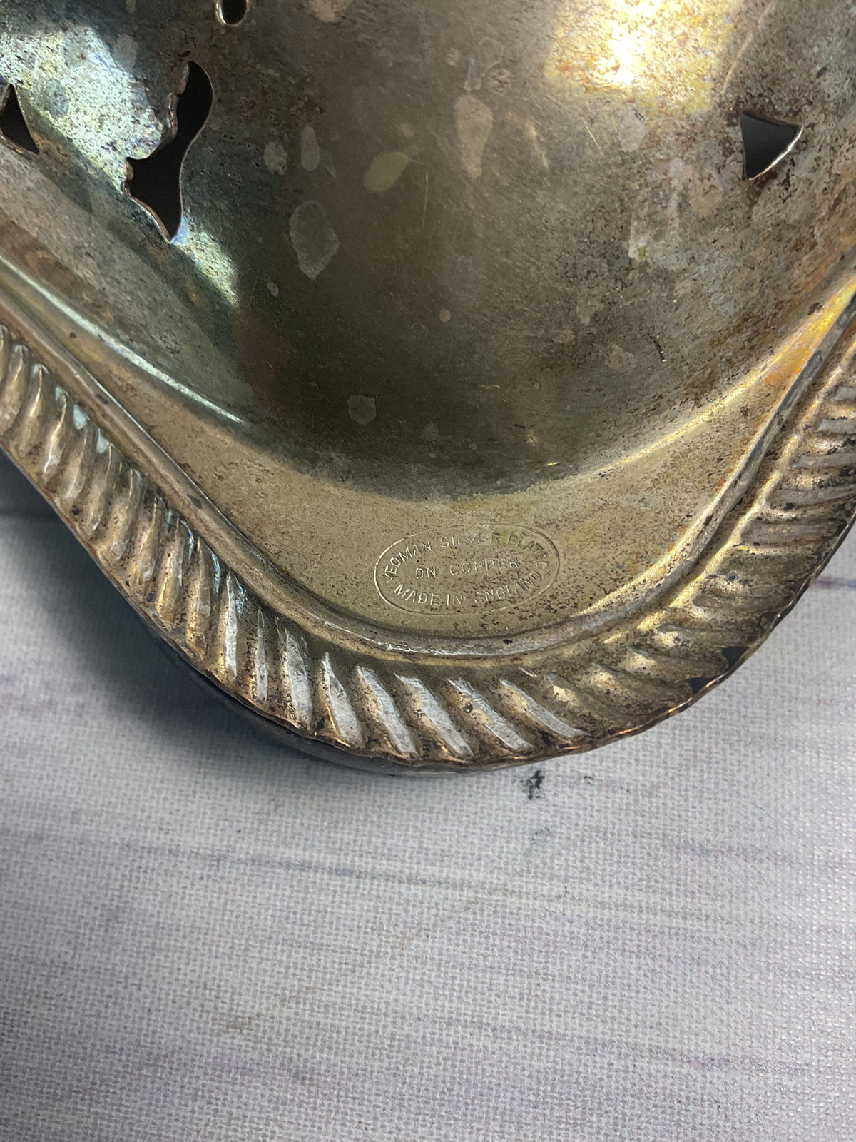 Vintage Yeoman Silver Plated Over Copper Tray With Handle Made In England