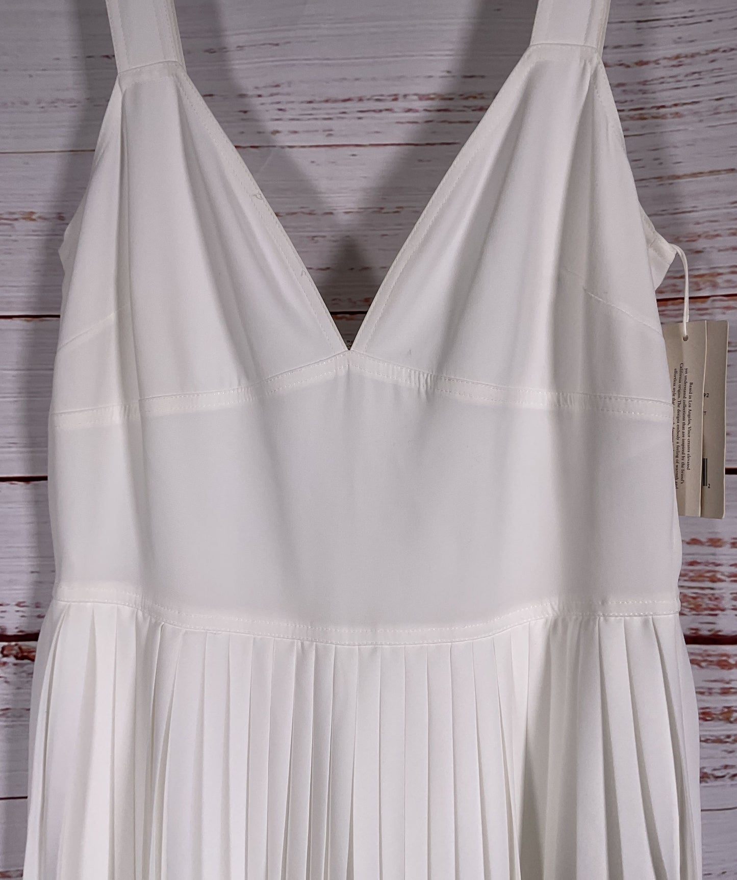 Vince Sleeveless Pleated Jumpsuit Optic White O