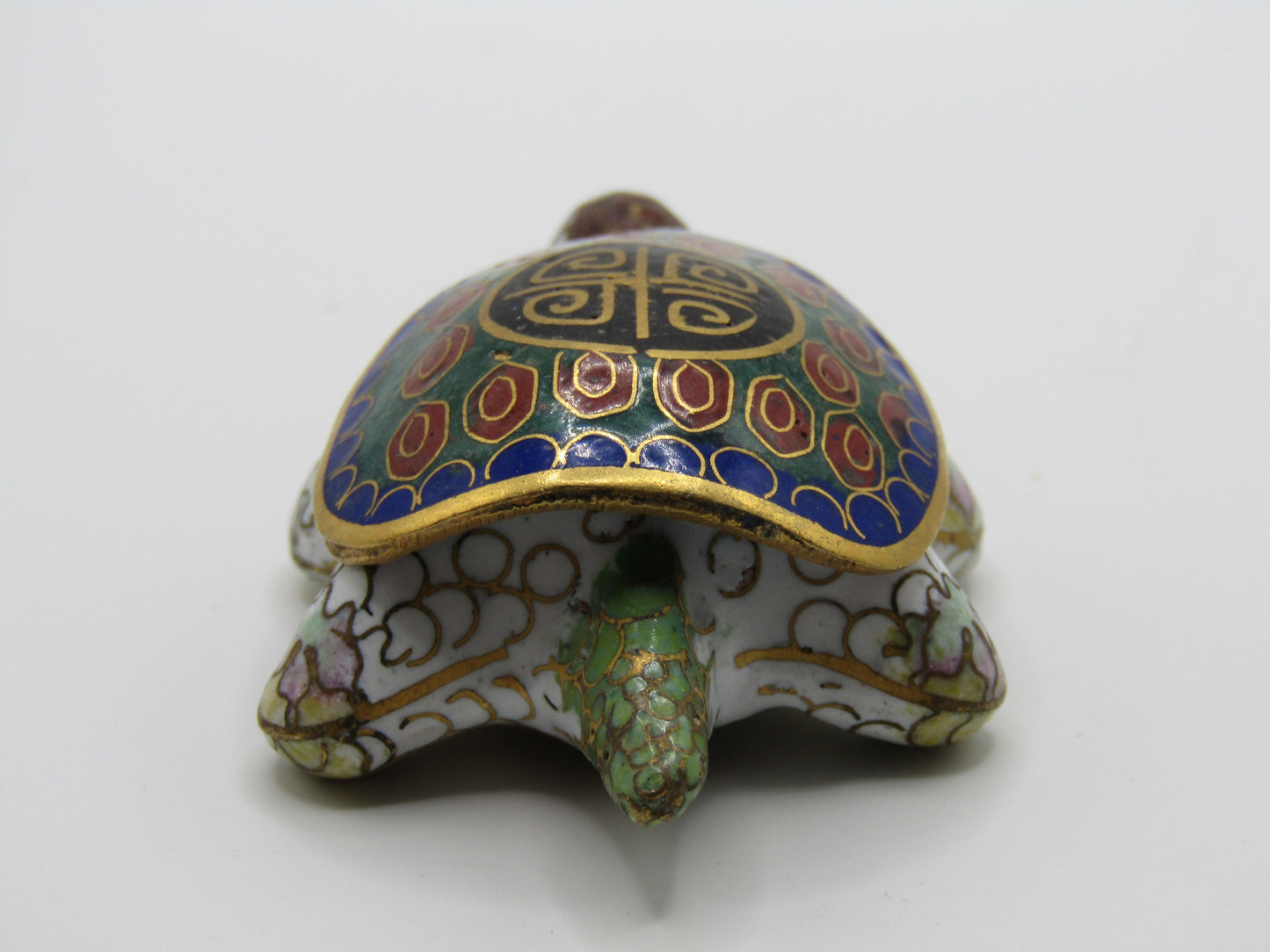 Vintage Handcrafted Cloisonne Enamel Turtle Pill Box