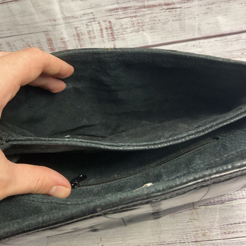 Vintage Genuine Black Eel Skin Clutch Purse