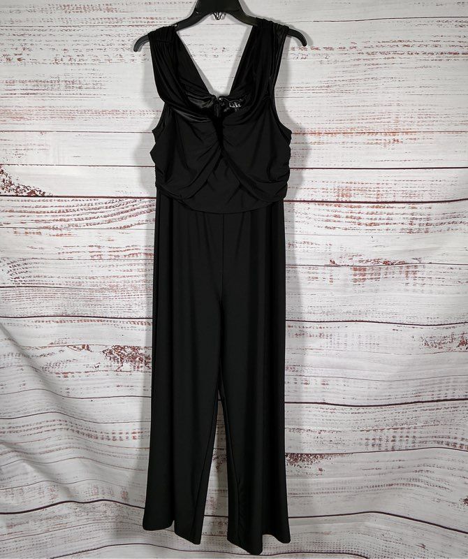 NWT Nicole Miller Black Jersey Jumpsuit Size 12 Retail $189