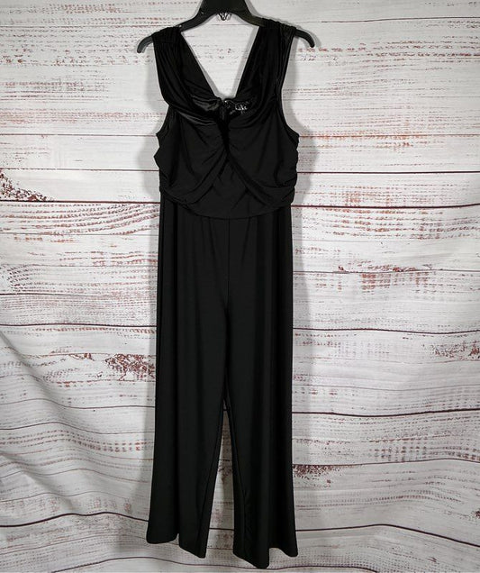 NWT Nicole Miller Black Jersey Jumpsuit Size 12 Retail $189