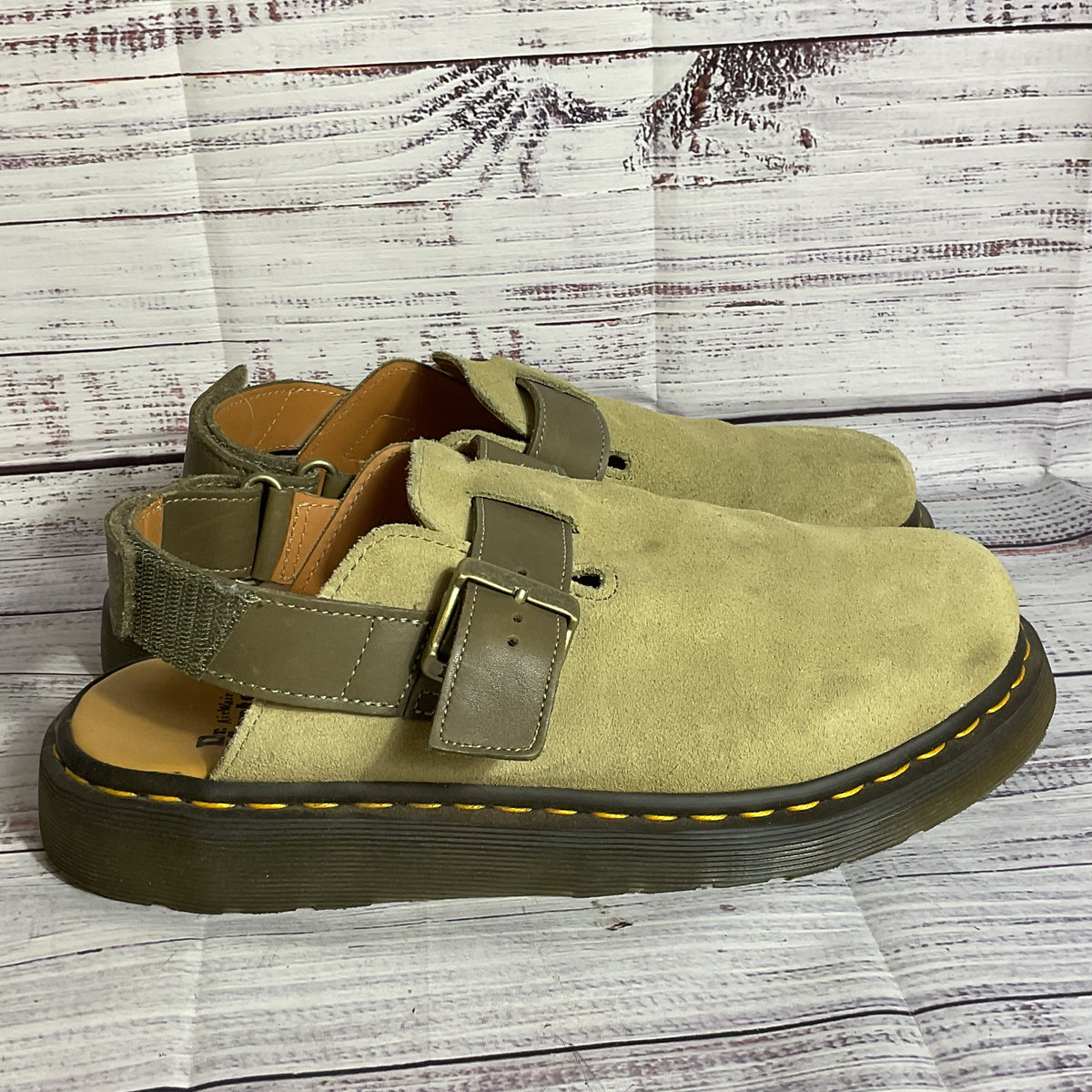 DR. MARTEN'S Jorge II Unisex Beige Khaki Slip-On Shoes- SZ 11M/12W