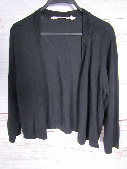 Soft Surroundings Women's Black Knit Open Cardigan Sweater Size L