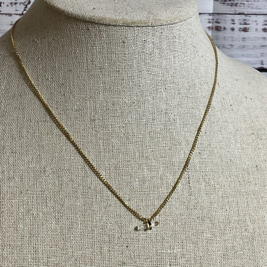 ALLSAINTS Gold Tone & Crystal Dainty Chain Necklace-