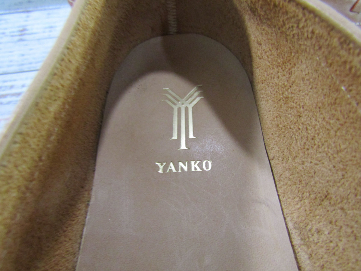 Yanko Men's Tan Leather Penny Loafers Size 7