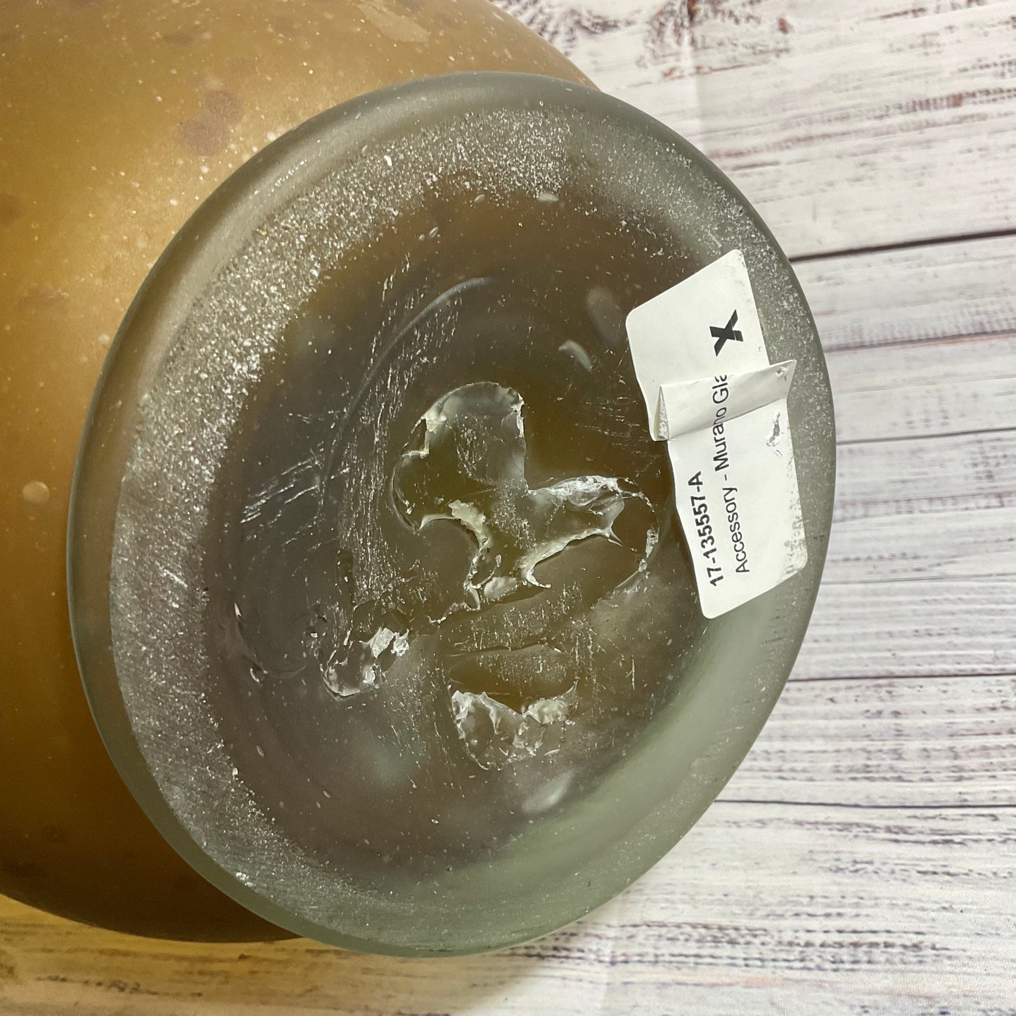 VTG. MCM Murano Brown Handblown Art Glass Vase- 23" (LOCAL PICKUP 90016)