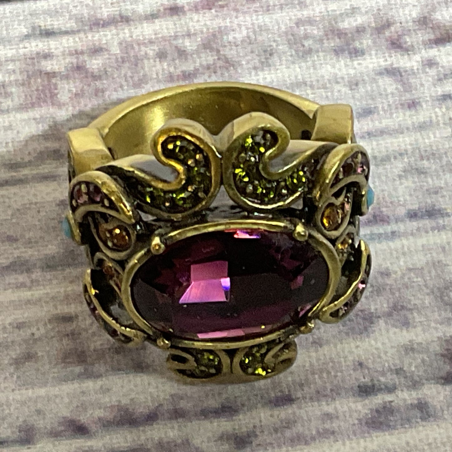 HEIDI DAUS Bronze & Rhinestone SZ 5.25 Ring