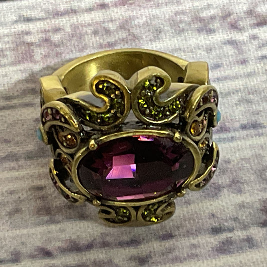 HEIDI DAUS Bronze & Rhinestone SZ 5.25 Ring