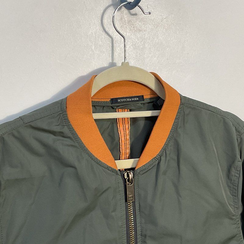 Scotch & Soda Green Lightweight Summer Bomber Jacket - Size M