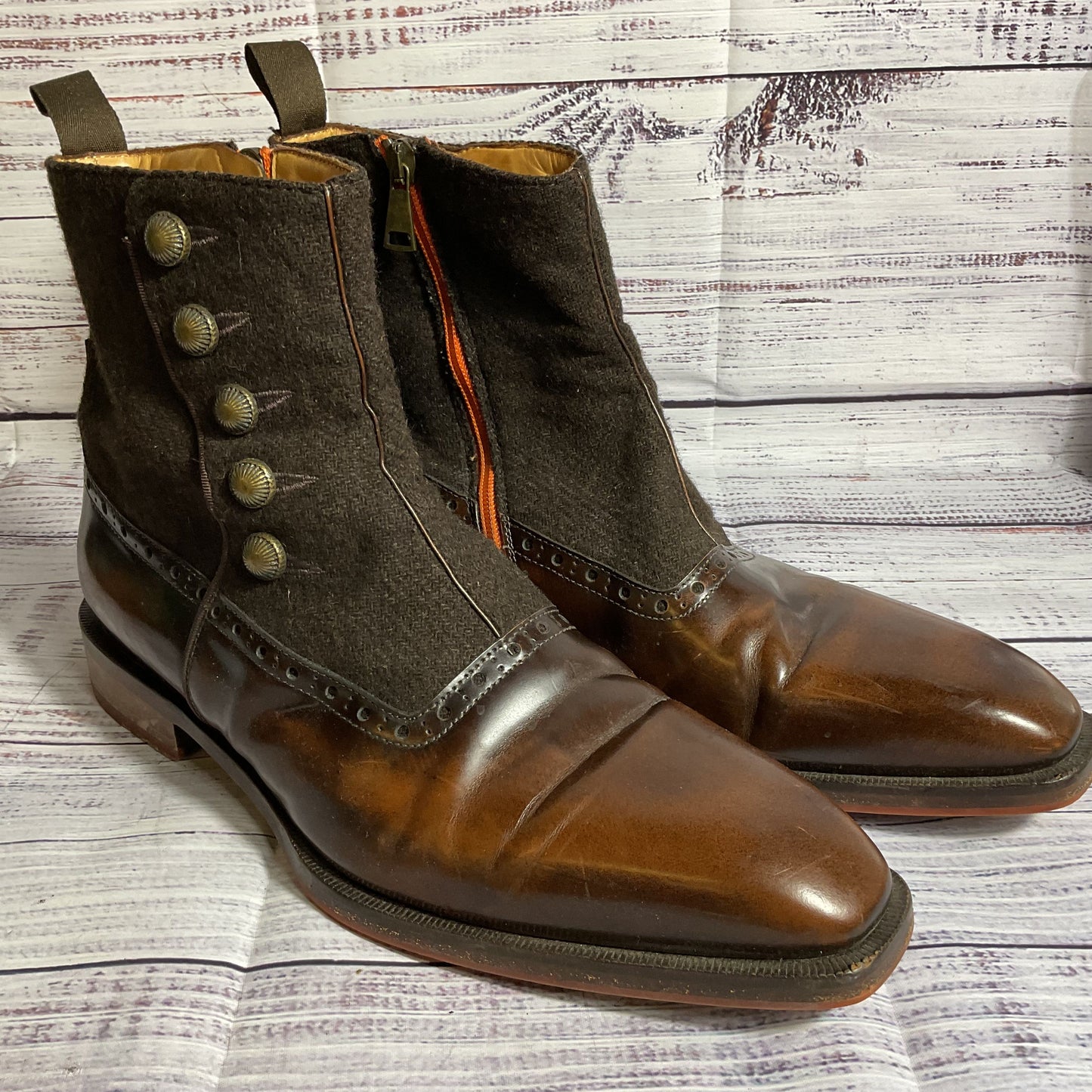 JOHN FLUEVOG Rufus Magoo Quincy Men's Brown Balmoral Boots- SZ 10.5