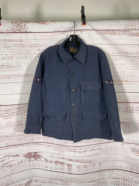 Vintage Army USA Military Heavy Flying Wool Utility Jacket Type A 1-A Blue USAF