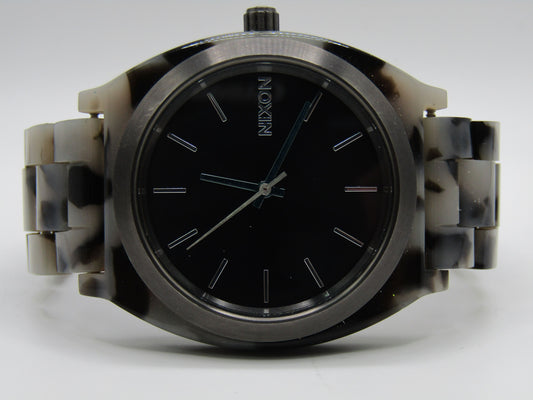 Nixon The Time Teller Acetate Men's Gray Tortoise Acetate Quartz Watch