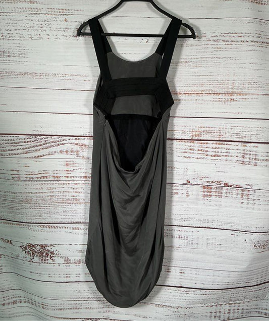Women's Rag & Bone Gray Silk Drapey Dress with black straps Size 0