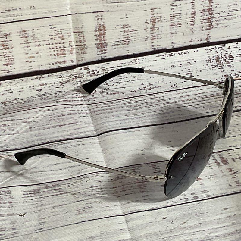 RAY-BAN RB3449 Men's Silver Tone Gray Gradient Aviator Sunglasses- 59[ ]14 135