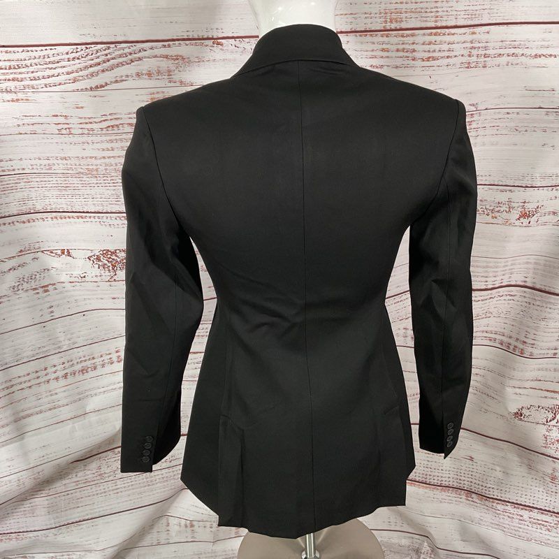 Salt Murphy Yann Black Low Cut Double Breasted Structured Blazer Jacket Size 38