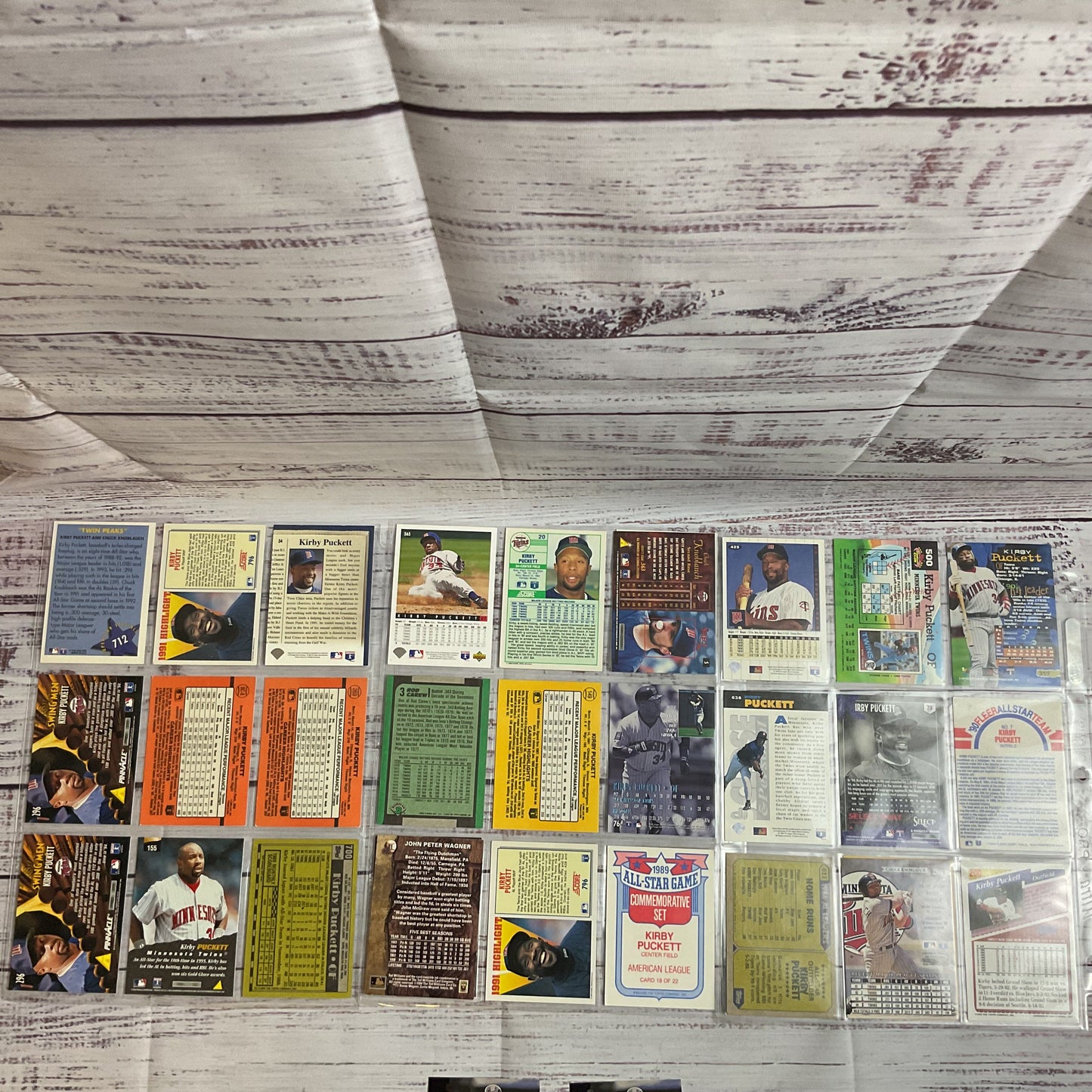 Set of 29 KIRBY PUCKETT Baseball Cards- Donruss, Pinnacle, Upper Deck, Fleer,