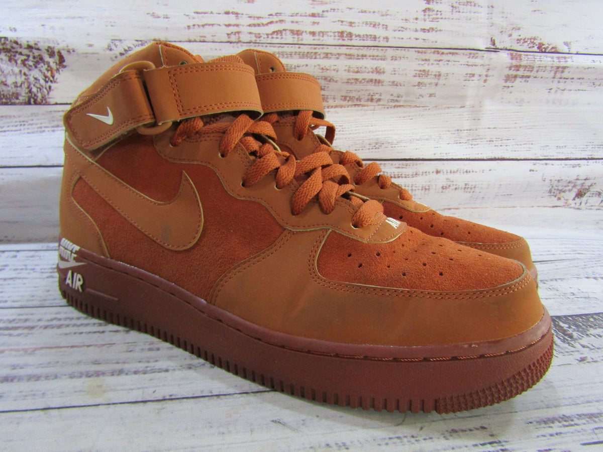 Nike Air Force 1 Mid '07 Men's Orange Mid-Top Sneakers Size 10 315123-207