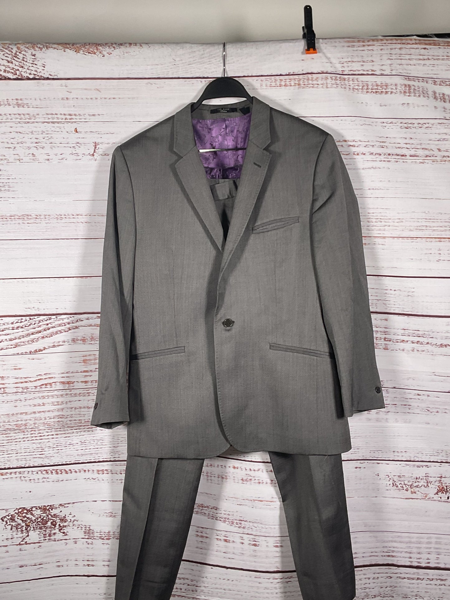 Ted Baker Gray One Button Suit - Size 40R/34R