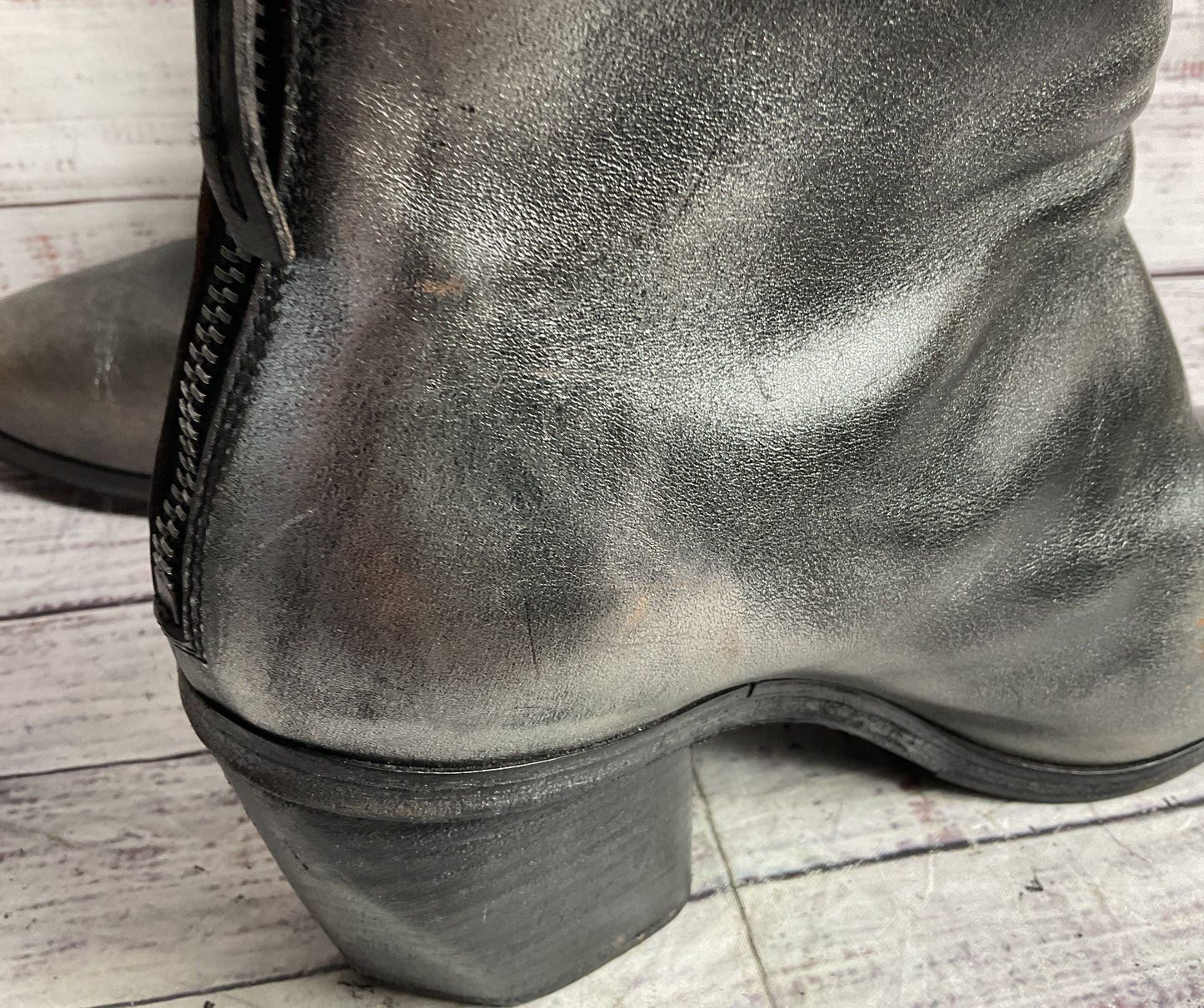Marsell Leather Distressed Ankle Boots Gray 39