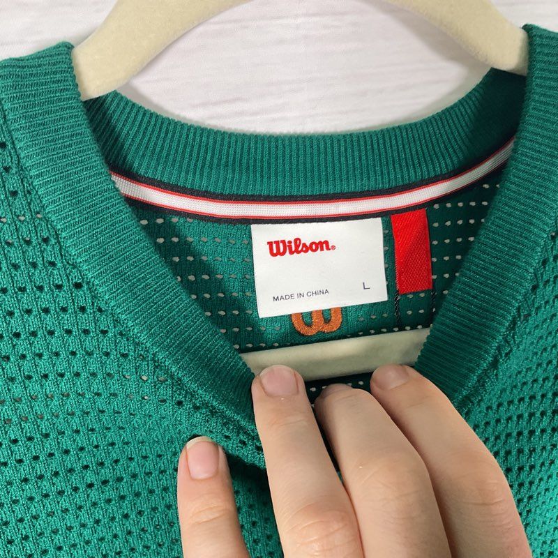 Wilson Blue/Green Colorblock Loose Knit Crewneck Sweater - Size L