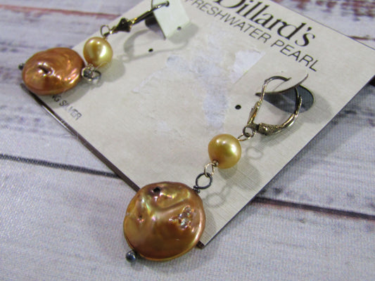 Lucas Lameth for Dillard's Sterling Silver Freshwater Baroque Coin Pearl Earring