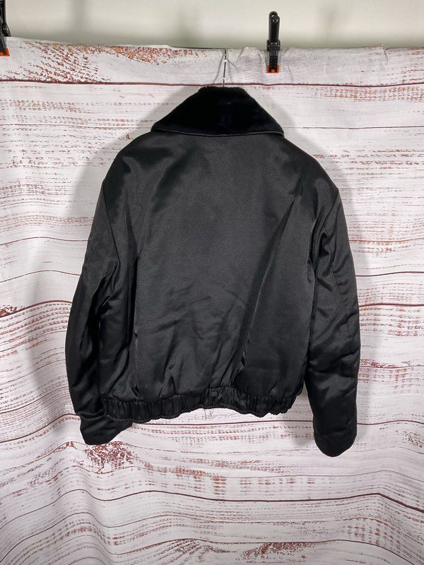 Butwin Jacket Size 48 USA Sheriff Police Bomber Faux Fur Collar Vintage Black