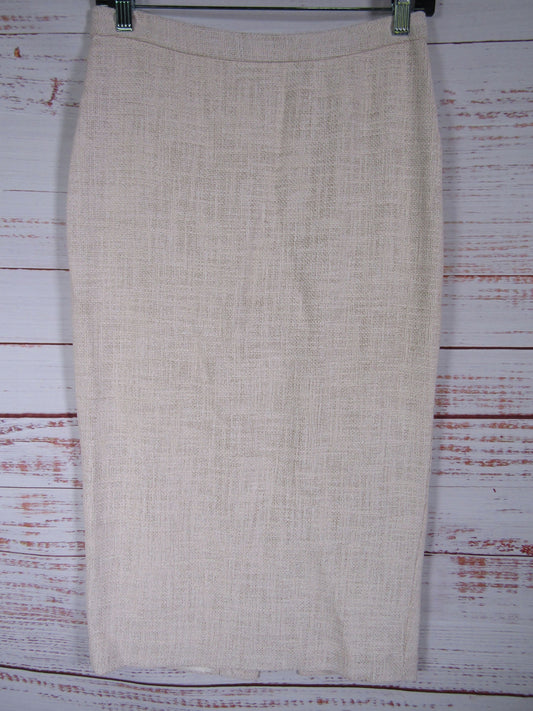 A.L.C. Owen Women's White Linen Blend Textured Pencil Skirt Size 4