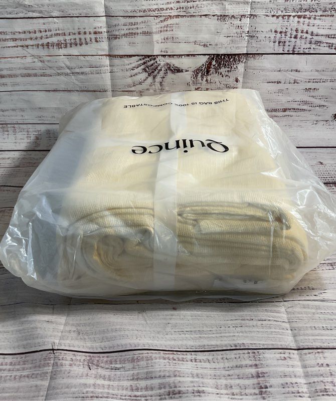 New Sealed Quince European Linen 2 Sheet Set Light Beige 48"x 84"