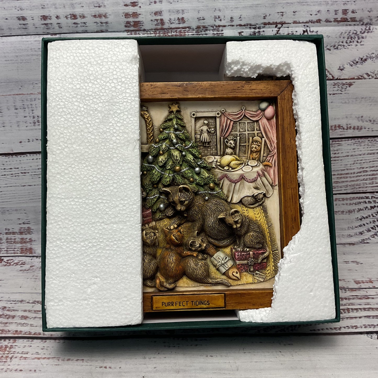 Picturesque Purrfect Tidings 3d Tile Cats Christmas Decoration
