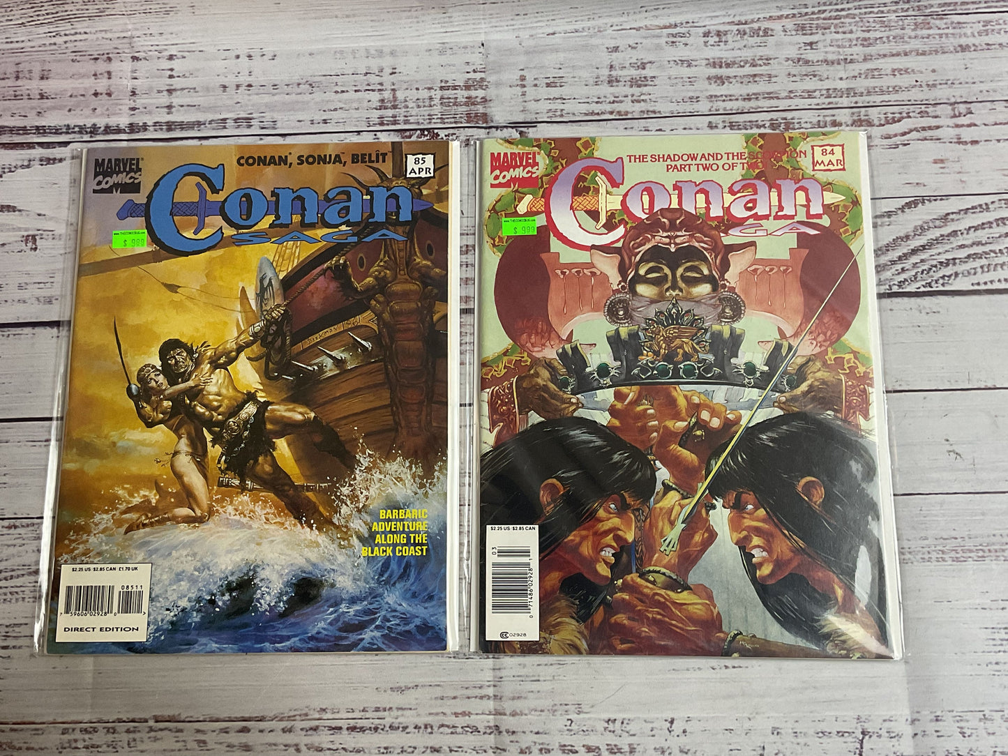 Lot Of 9 Vintage Conan Saga Comic Books Mixed Years