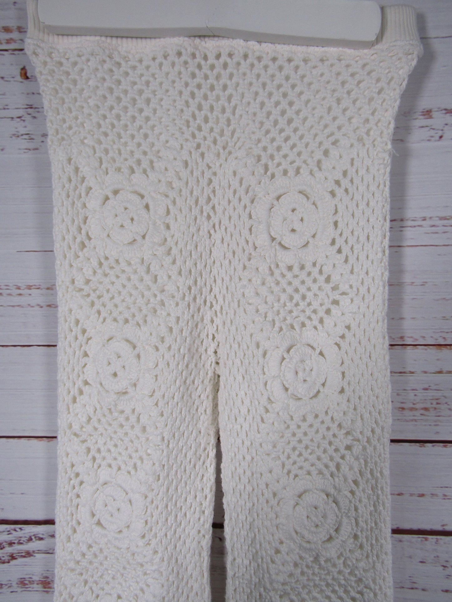 Cult Gaia Jessi Girl's Off White Floral Knit Pants Size 6 Y